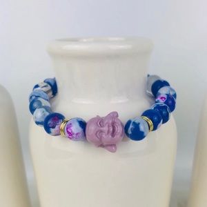 GEMSTONE | Fire Agate Buddha Beaded Bracelet